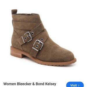 Bleecker &  Bond Kelsey Suade Bootie Khaki size 7.5 worn twice
